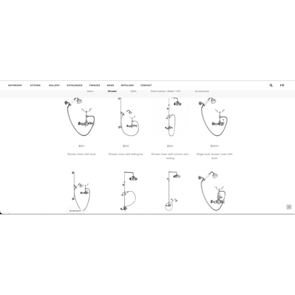 Margot Paris 1912 Thétis Luxury Bath Faucet Set Polished Chrome Porcelain Hand‎